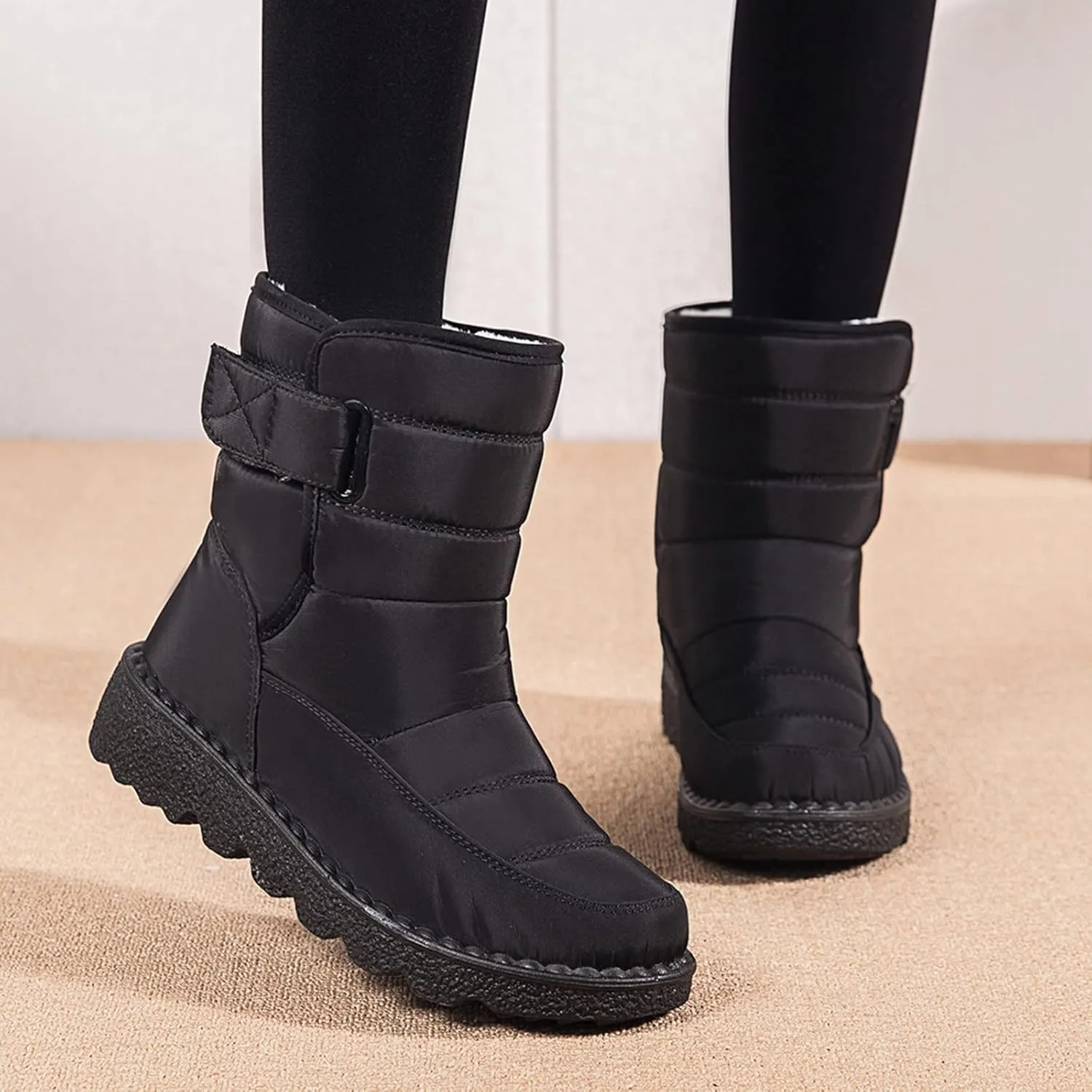 Ankle Winter Boots Wide Wedges for Women Waterproof Snow Womens Boots Winter Waterproof Tall Womens Size 12 Wide Snow Boots Ladies Winter Boots Waterproof Snow Shoes for Women Wide Width