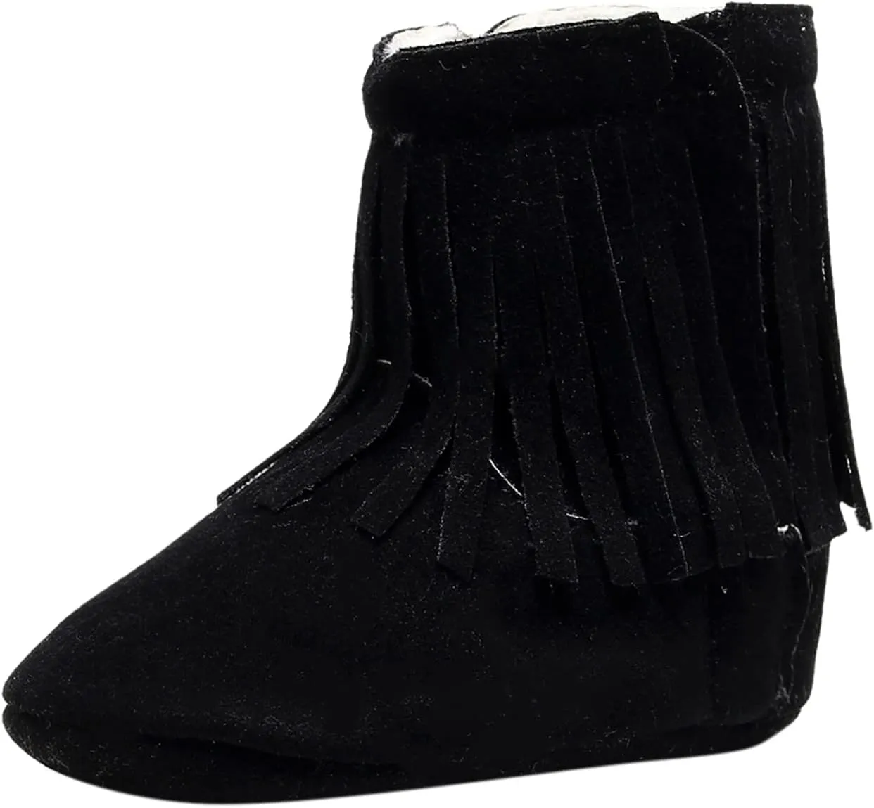 Baby Girls Cowboy Tassel Boots Side Zipper Infant Western Boots Soft Non-Slip Toddler Snow Boots Winter Boots Shoes