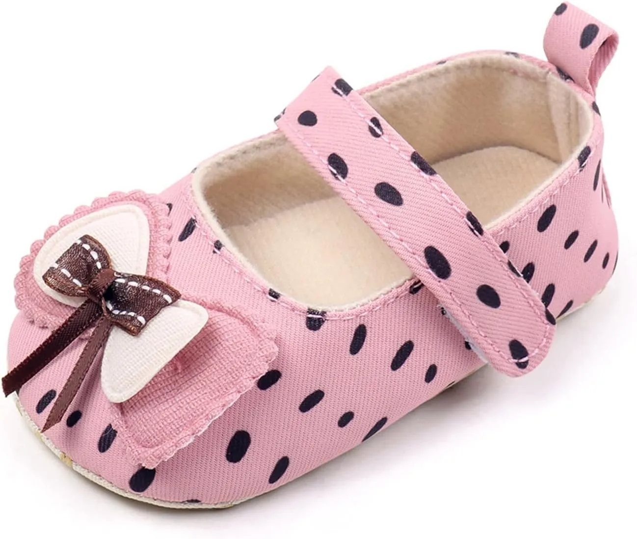Baby Infant Girls Canvas Sandals Bow Closed Toe Ankle Strap Shoes Newborn Indoor First Walking Cute Non Slip Sandals