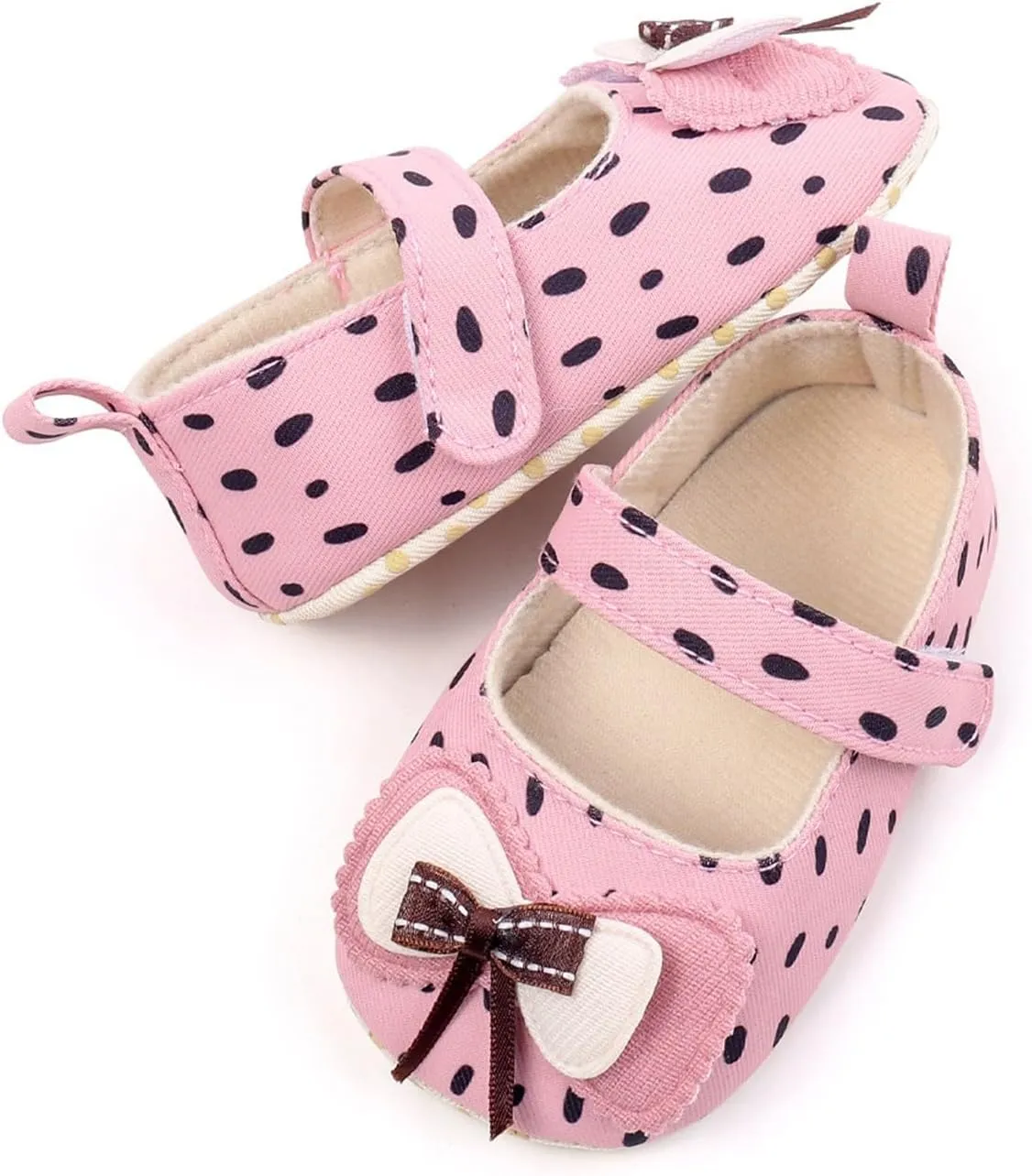 Baby Infant Girls Canvas Sandals Bow Closed Toe Ankle Strap Shoes Newborn Indoor First Walking Cute Non Slip Sandals