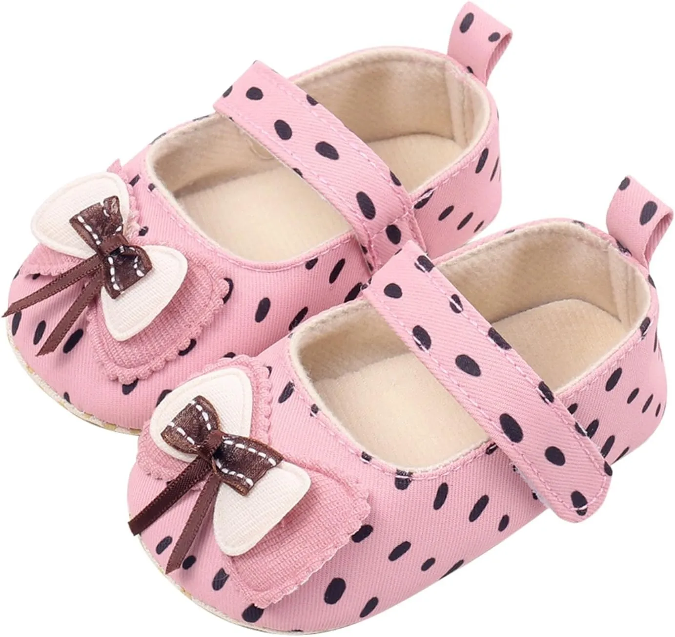 Baby Infant Girls Canvas Sandals Bow Closed Toe Ankle Strap Shoes Newborn Indoor First Walking Cute Non Slip Sandals
