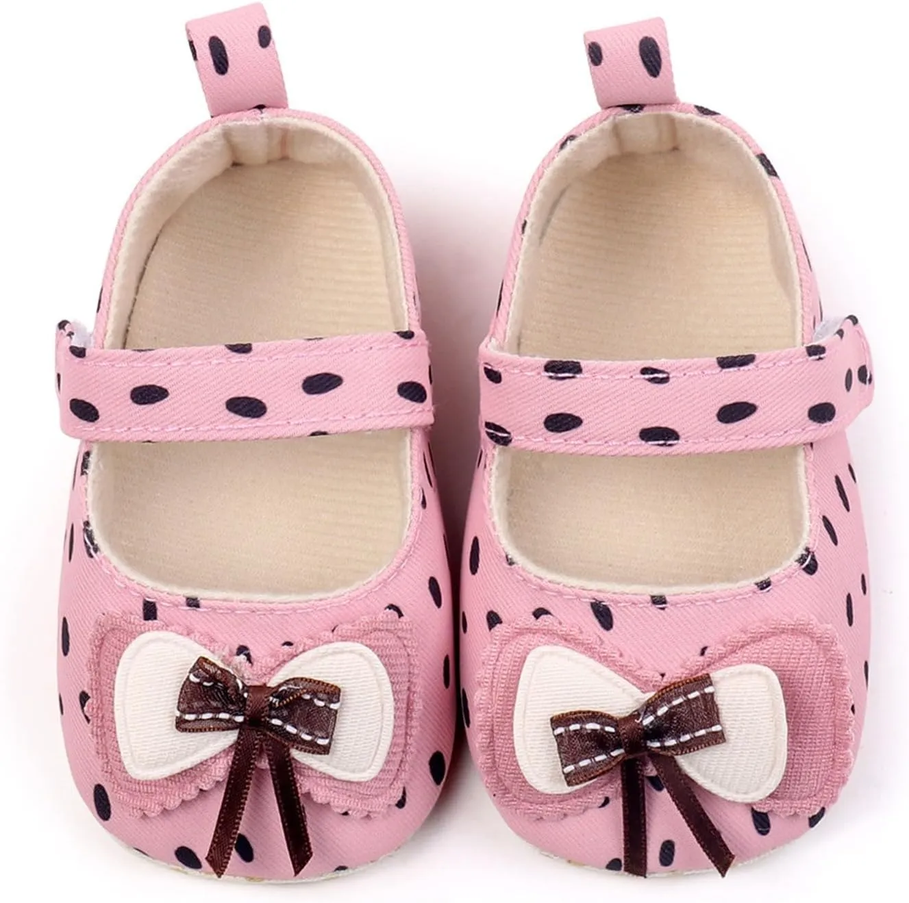 Baby Infant Girls Canvas Sandals Bow Closed Toe Ankle Strap Shoes Newborn Indoor First Walking Cute Non Slip Sandals