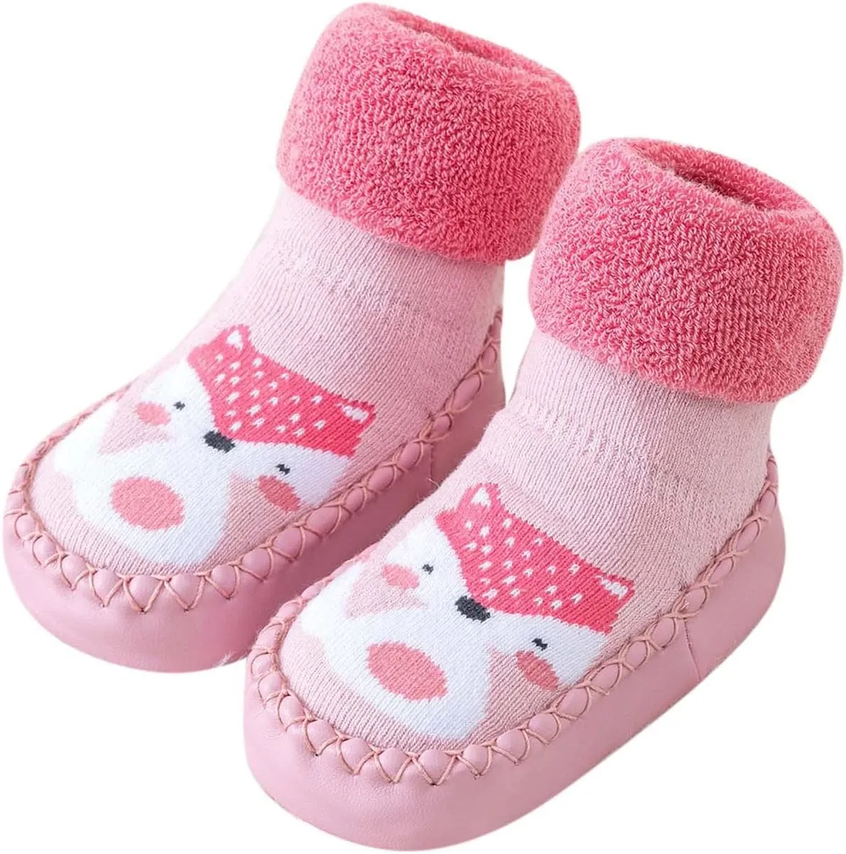 Baby Sock Shoes Autumn and Winter Cute Children Toddler Shoes Blat Bottom Non Slip Socks Shoes Warm and White Shoes