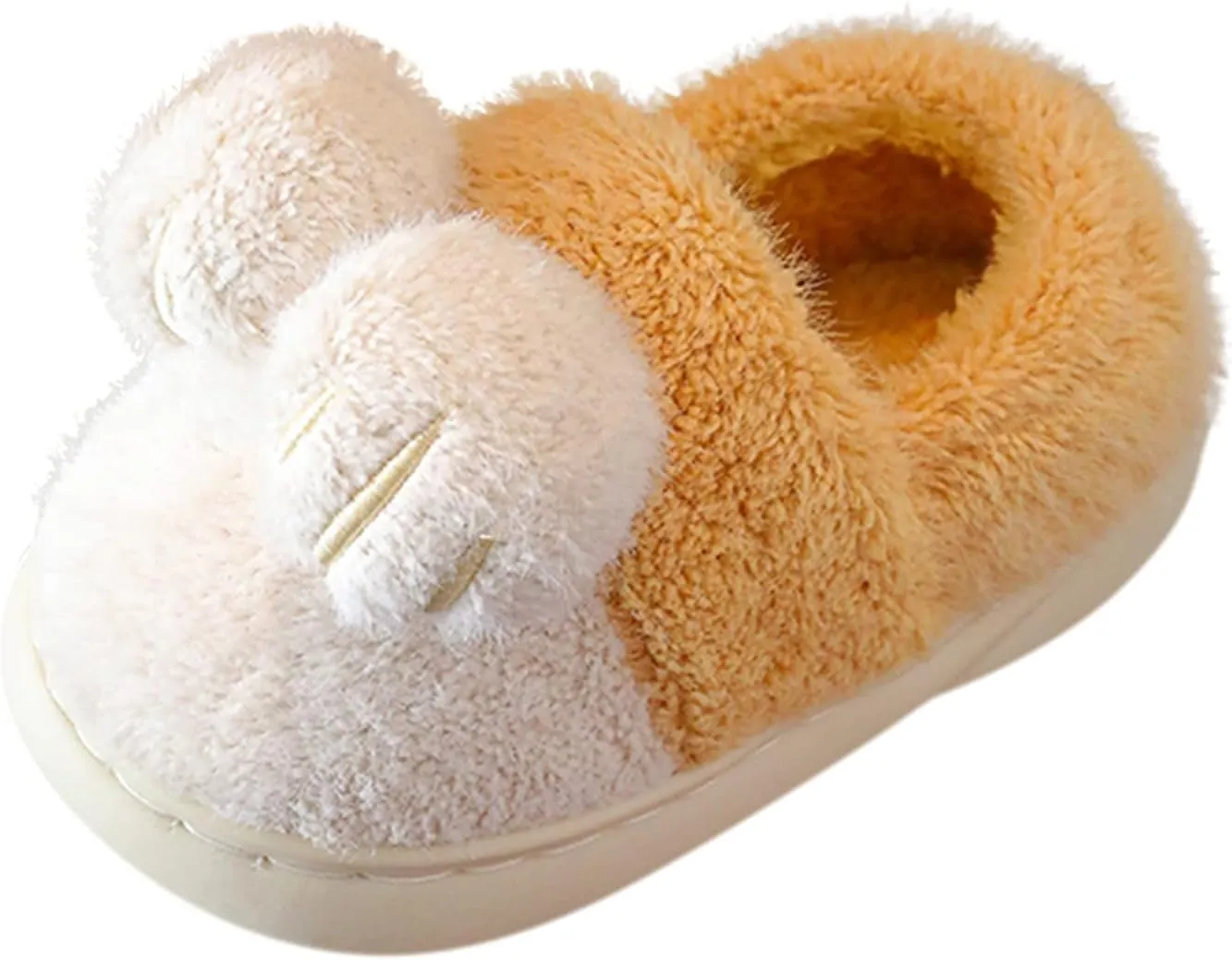 Bedroom Slippers for Kids Cotton Slippers Girls Boys Slippers Memory Foam Comfy House Slippers Winter Warm Indoor Shoes (Yellow, 7-8 Years Little Child)