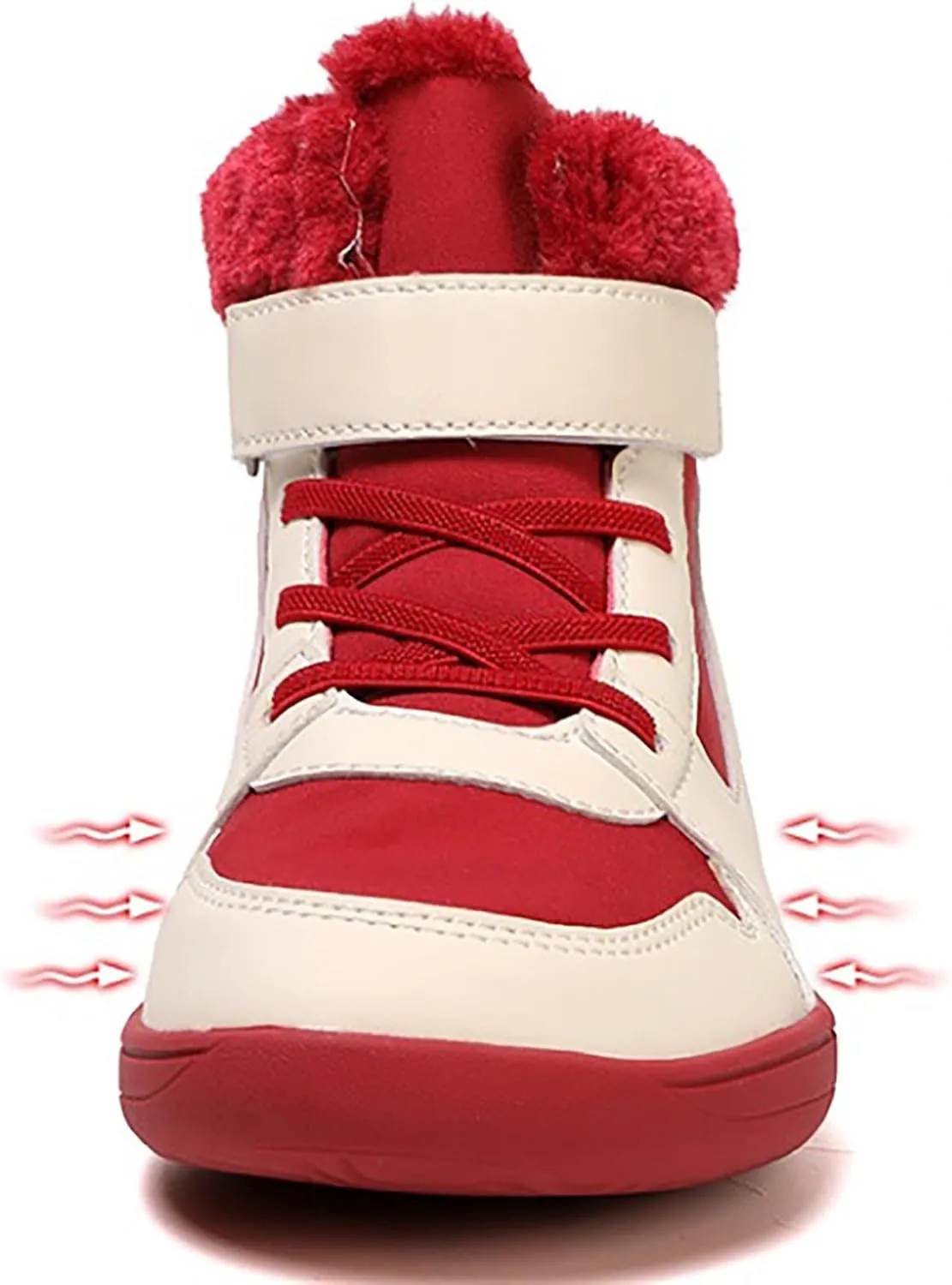 Big Kids Barefoot F??r Lined Boots Boys Girls Black Running Snow Fleece Boots Fuzzy Hiking Walking Flat Shoes