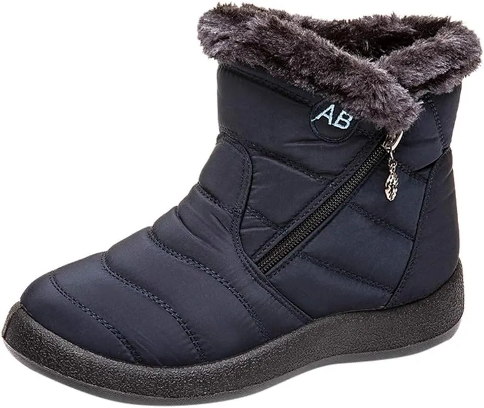 Black Winter Boots for Women Short Non Slip Winter Boots for Women Waterproof Snow Boots Winter Waterproof Slip Resistant Waterproof Work Boots for Women Winter Dress Boot for Women 2023