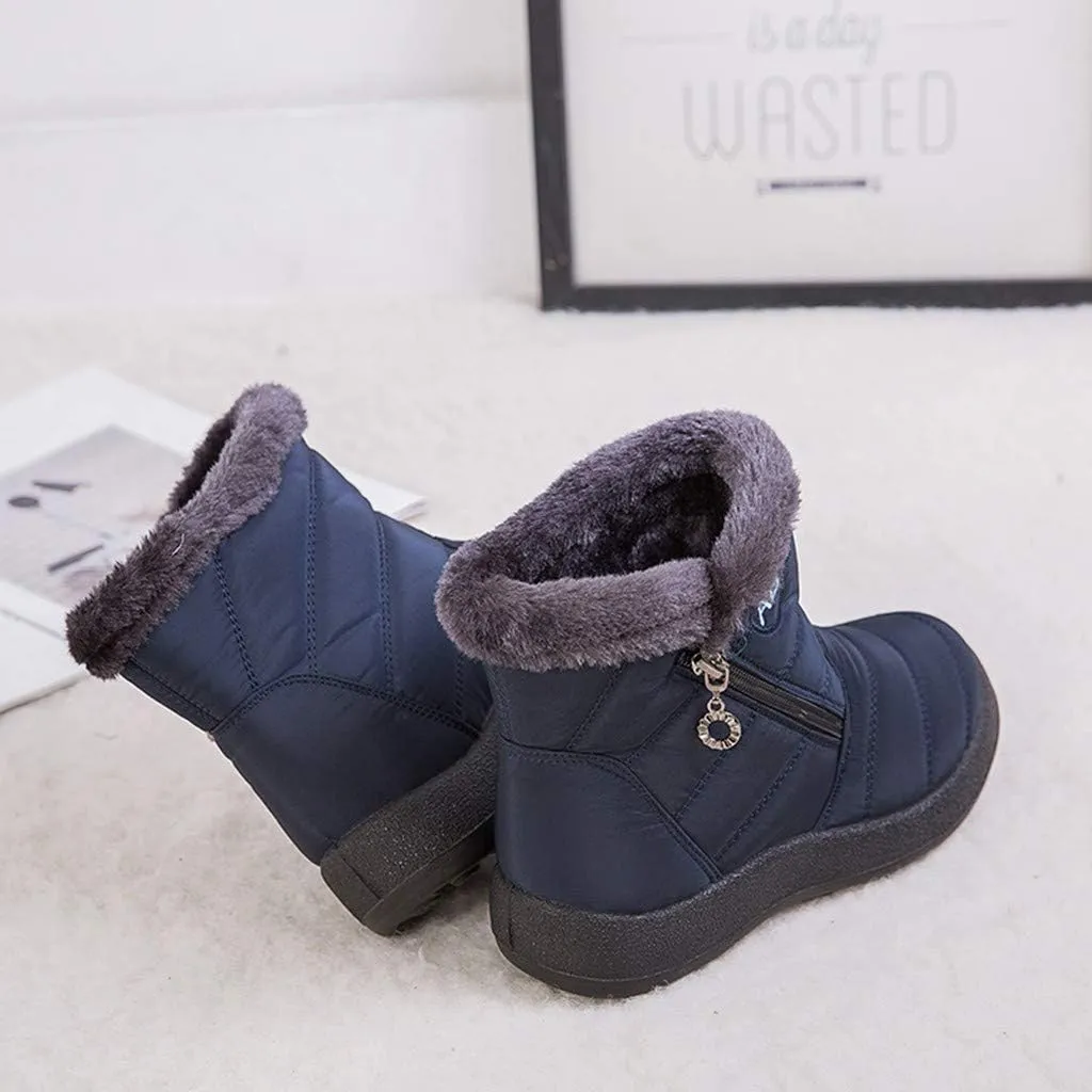Black Winter Boots for Women Short Non Slip Winter Boots for Women Waterproof Snow Boots Winter Waterproof Slip Resistant Waterproof Work Boots for Women Winter Dress Boot for Women 2023