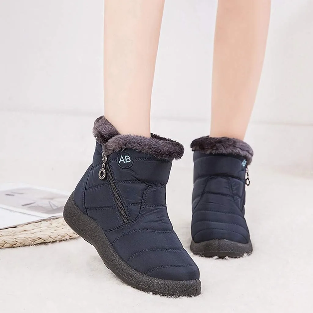 Black Winter Boots for Women Short Non Slip Winter Boots for Women Waterproof Snow Boots Winter Waterproof Slip Resistant Waterproof Work Boots for Women Winter Dress Boot for Women 2023