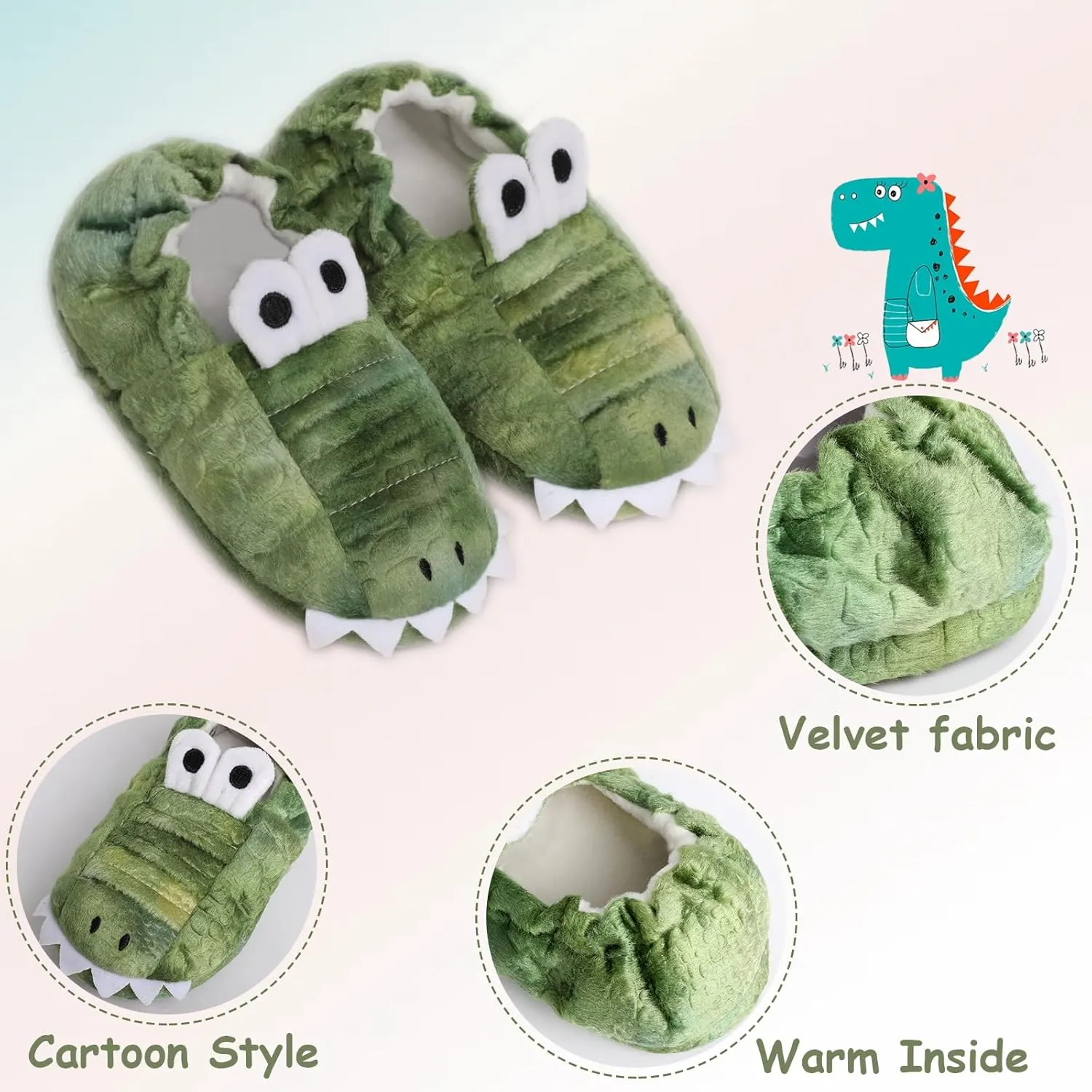 Boys Girls Plush Warm Cute Bunny House Slippers Fuzzy Indoor Bedroom Shoes Animal Soft Cozy Cute Cartoon Plush Anti-Slip Shoes for Toddler Kids