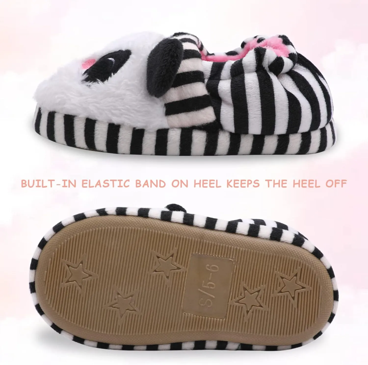 Boys Girls Plush Warm Cute Bunny House Slippers Fuzzy Indoor Bedroom Shoes Animal Soft Cozy Cute Cartoon Plush Anti-Slip Shoes for Toddler Kids