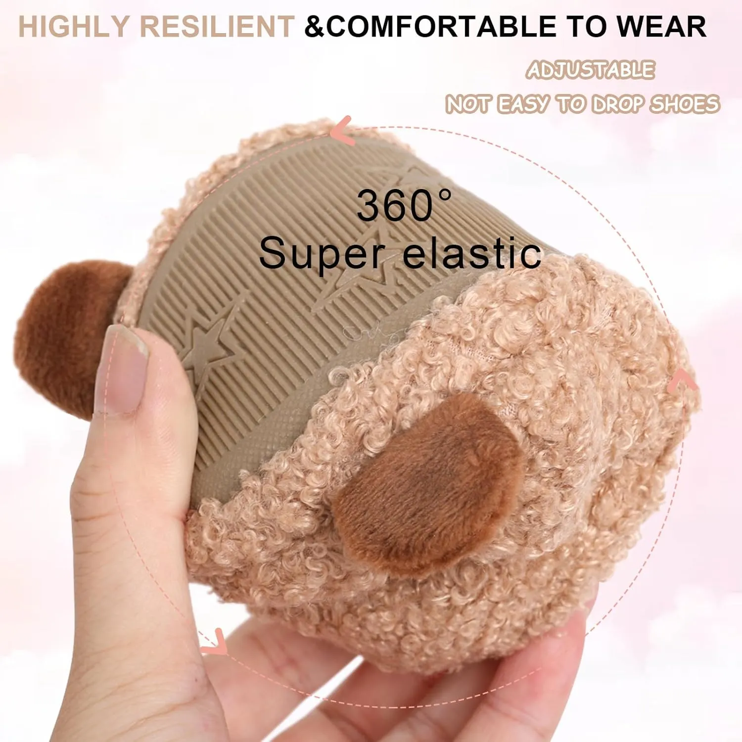 Boys Girls Plush Warm Cute Bunny House Slippers Fuzzy Indoor Bedroom Shoes Animal Soft Cozy Cute Cartoon Plush Anti-Slip Shoes for Toddler Kids