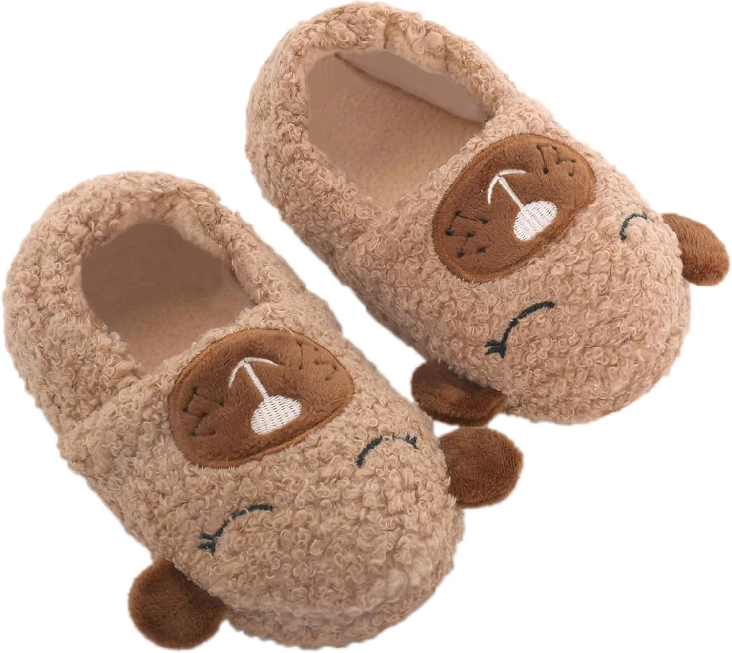 Boys Girls Plush Warm Cute Bunny House Slippers Fuzzy Indoor Bedroom Shoes Animal Soft Cozy Cute Cartoon Plush Anti-Slip Shoes for Toddler Kids