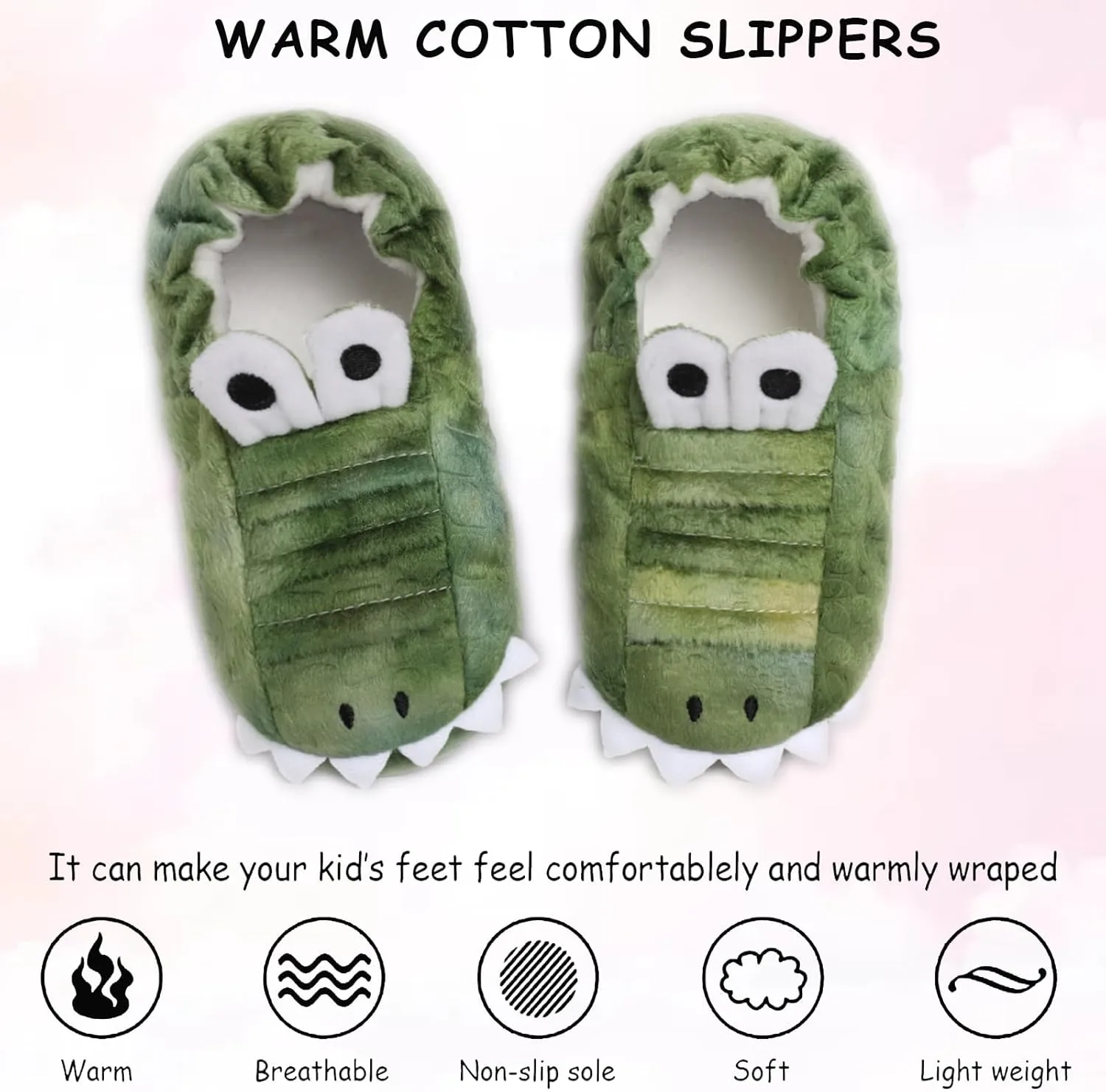 Boys Girls Plush Warm Cute Bunny House Slippers Fuzzy Indoor Bedroom Shoes Animal Soft Cozy Cute Cartoon Plush Anti-Slip Shoes for Toddler Kids