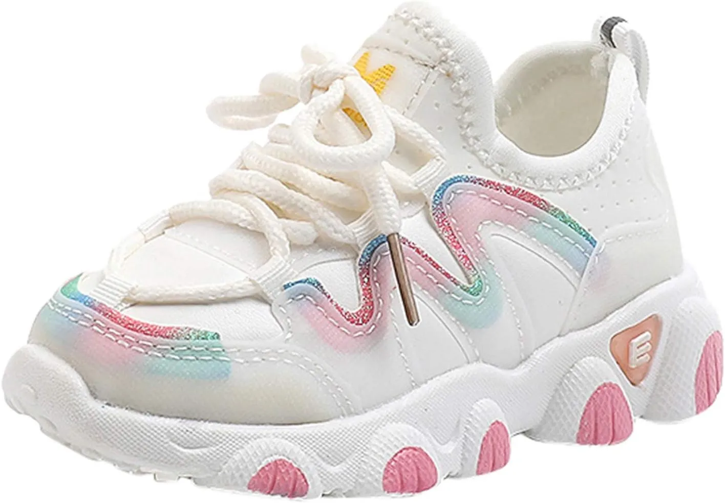 Boys Girls Toddler Sneakers Kids Lightweight Walking Shoes Anti Slip Lace up Mesh Breathable Tennis Shoes