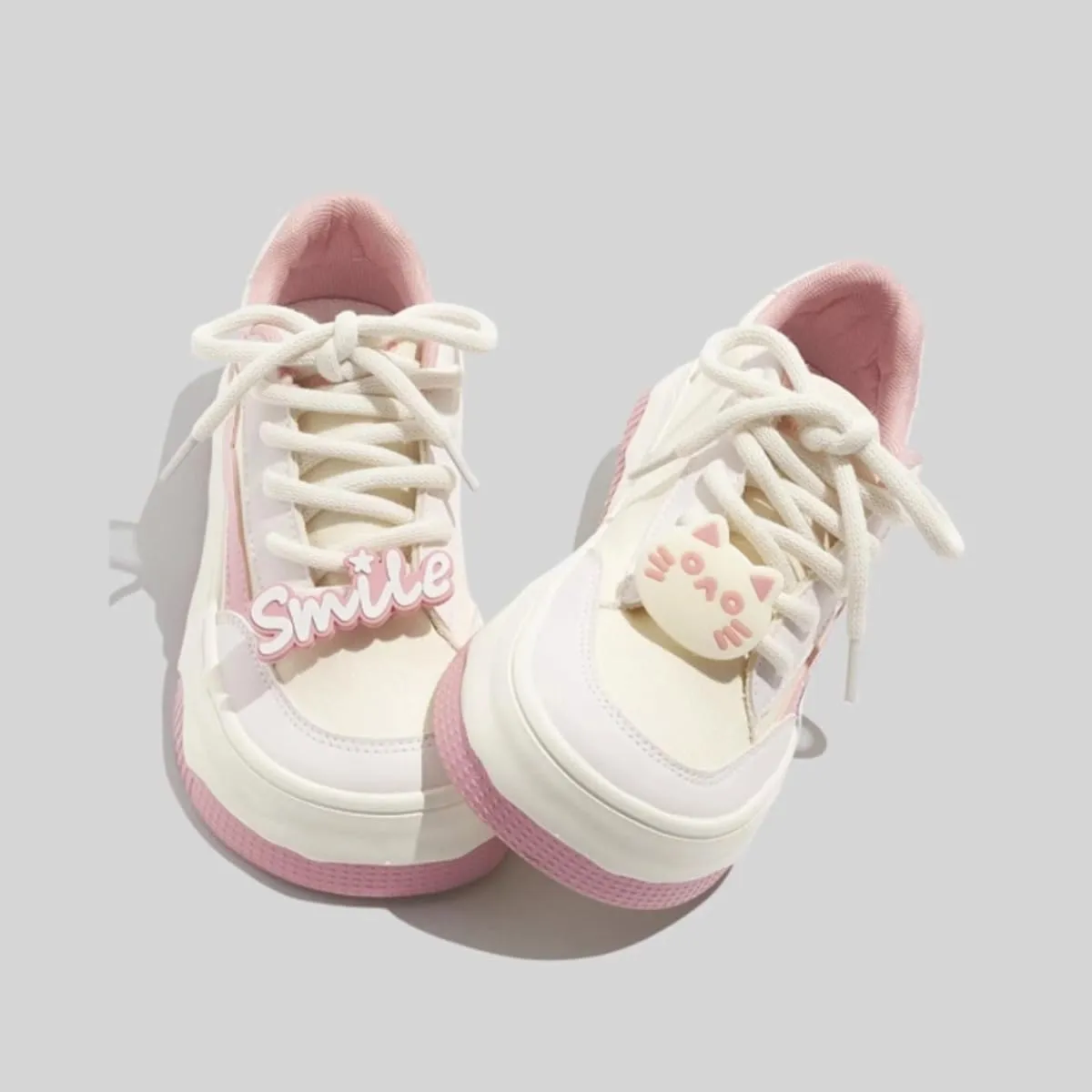 Canvas Chunky Sneakers for Women & Girls Cute Y2K Platform 3.5cm Walking Shoes for Travel & Gifts