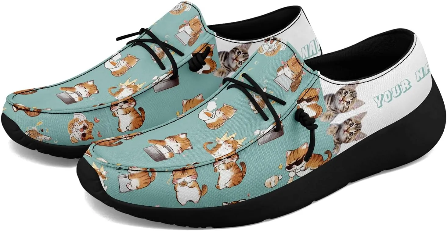 Custom Pet-Themed Canvas Loafers Shoes for Men Women Lightweight Slip-On Casual Shoes Personalized for Pet Lovers