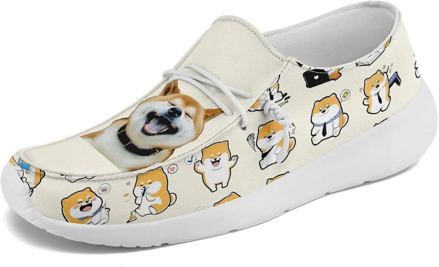 Custom Pet-Themed Canvas Loafers Shoes for Men Women Lightweight Slip-On Casual Shoes Personalized for Pet Lovers