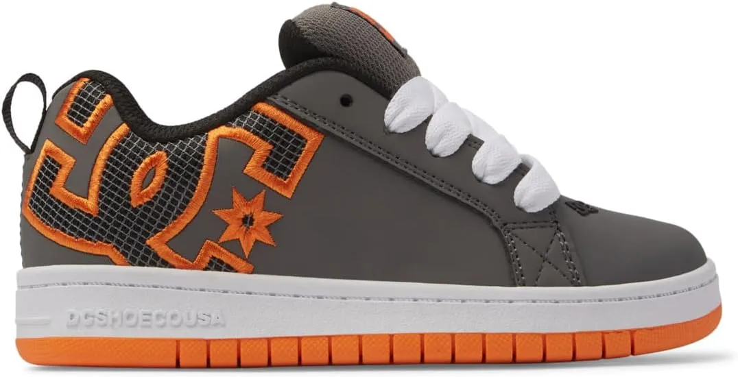 DC Boy's Court Graffik Skate Shoe, Grey, 12 Little Kid