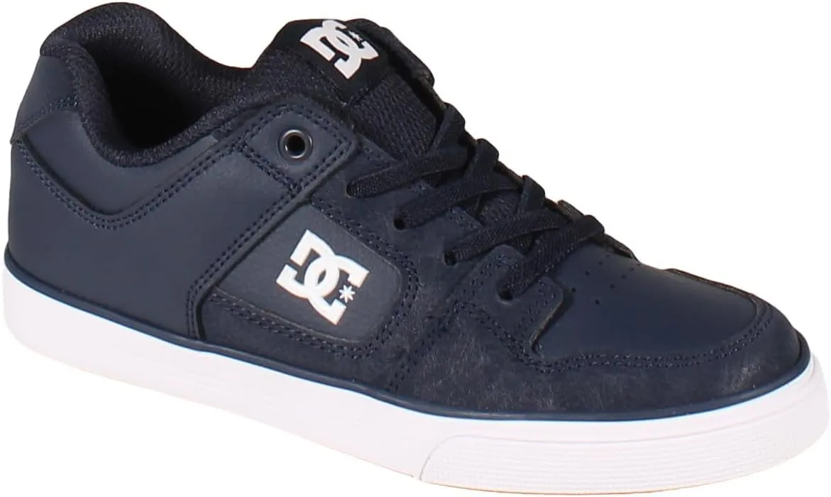 DC Boy's Pure Elastic Skate Shoe, Navy, 1 Little Kid