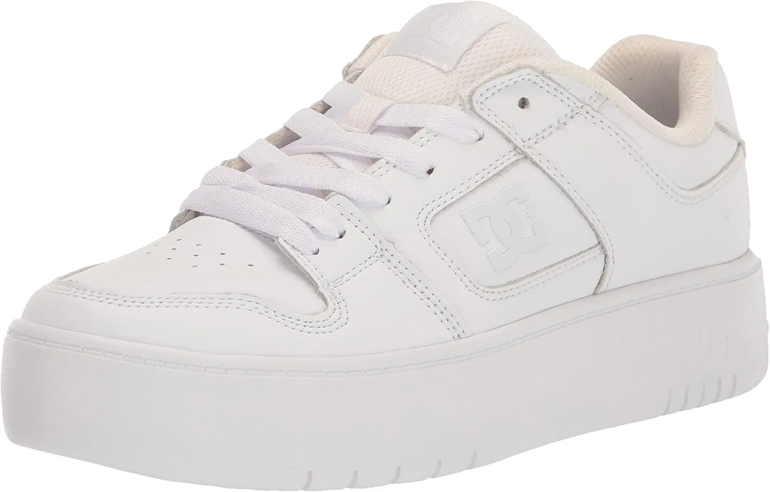 DC Women's Manteca 4 Platform Skate Shoe, White/White, 8.5