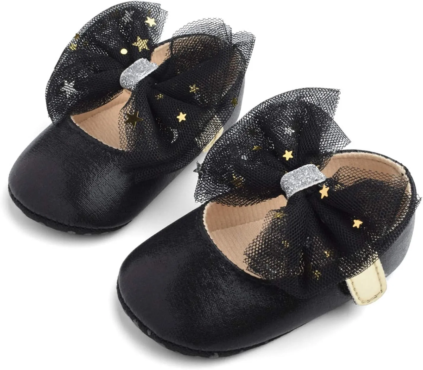 DEESEE(TM)_Home Baby Shoes, Baby Girls Mary Janes Flat Bowknot Rubber Sole First Walker Princess Dress Shoes