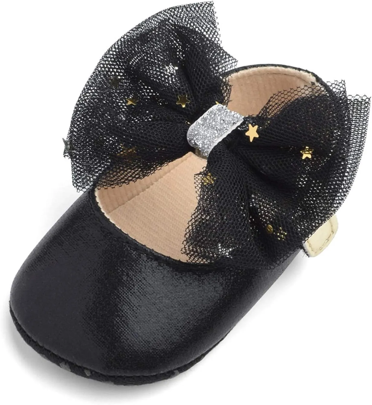 DEESEE(TM)_Home Baby Shoes, Baby Girls Mary Janes Flat Bowknot Rubber Sole First Walker Princess Dress Shoes