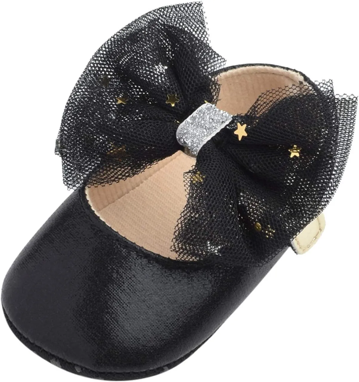 DEESEE(TM)_Home Baby Shoes, Baby Girls Mary Janes Flat Bowknot Rubber Sole First Walker Princess Dress Shoes