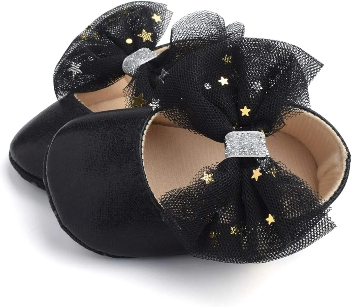 DEESEE(TM)_Home Baby Shoes, Baby Girls Mary Janes Flat Bowknot Rubber Sole First Walker Princess Dress Shoes