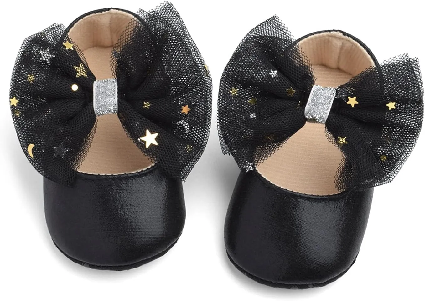 DEESEE(TM)_Home Baby Shoes, Baby Girls Mary Janes Flat Bowknot Rubber Sole First Walker Princess Dress Shoes