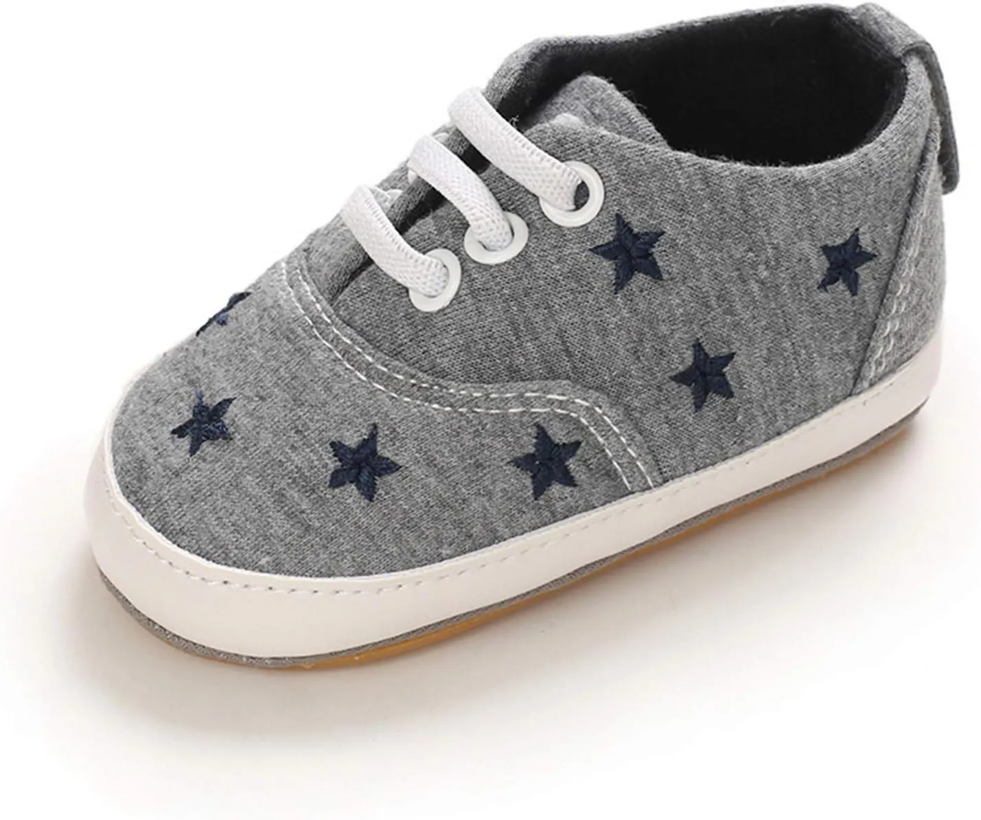 EnJoCho Baby Boy Girl Canvas Star Heart Flat Rubber Walking Shoes Toddler Sneakers Anti-Slip First Walkers for 0-18 Months (G-04#, 6-12 Months)