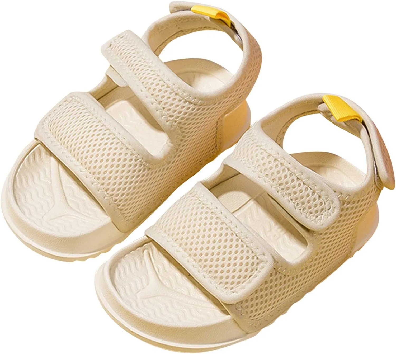 EnJoCho Kids Shoes,Summer Baby Infant Girls Sandals Solid Mesh EVA Soft Sole Non-Slip Open Toe First Walkers Shoes (Beige-06#b, 18-24 Months)