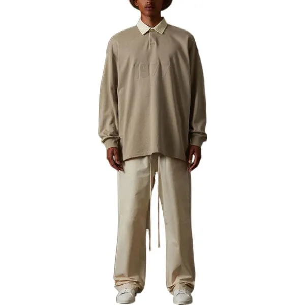 Fear of God Essentials FW22 1977 Henley Rugby Polo 'Smoke', gray