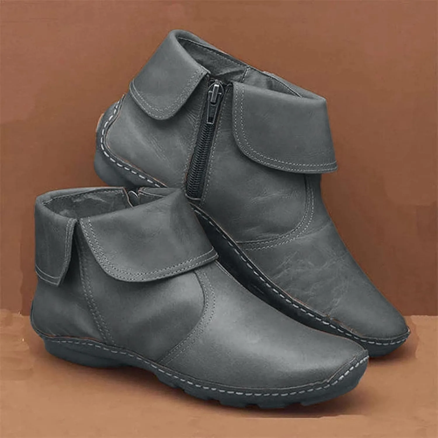 Gibobby Ankle Boots for Women Low Heel,Arch Support Boots Casual Flat Platform Short Ankle Boots Fall Boots
