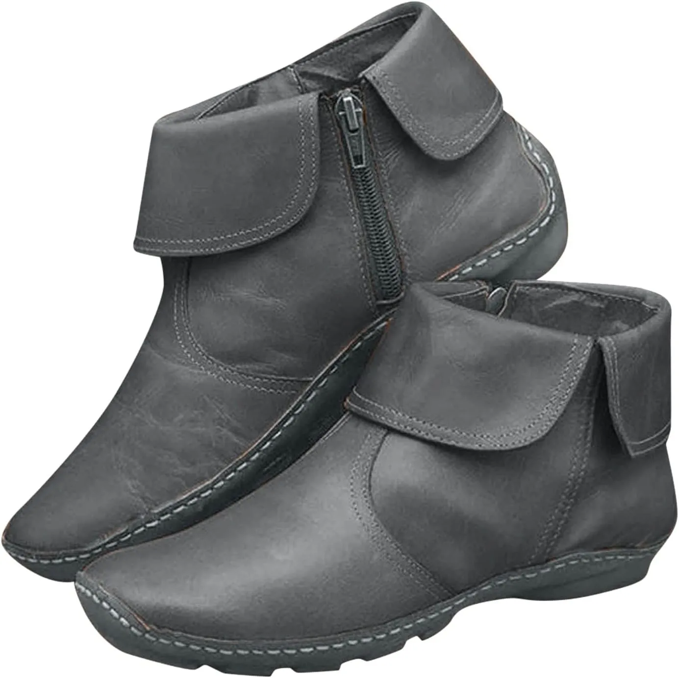 Gibobby Ankle Boots for Women Low Heel,Arch Support Boots Casual Flat Platform Short Ankle Boots Fall Boots