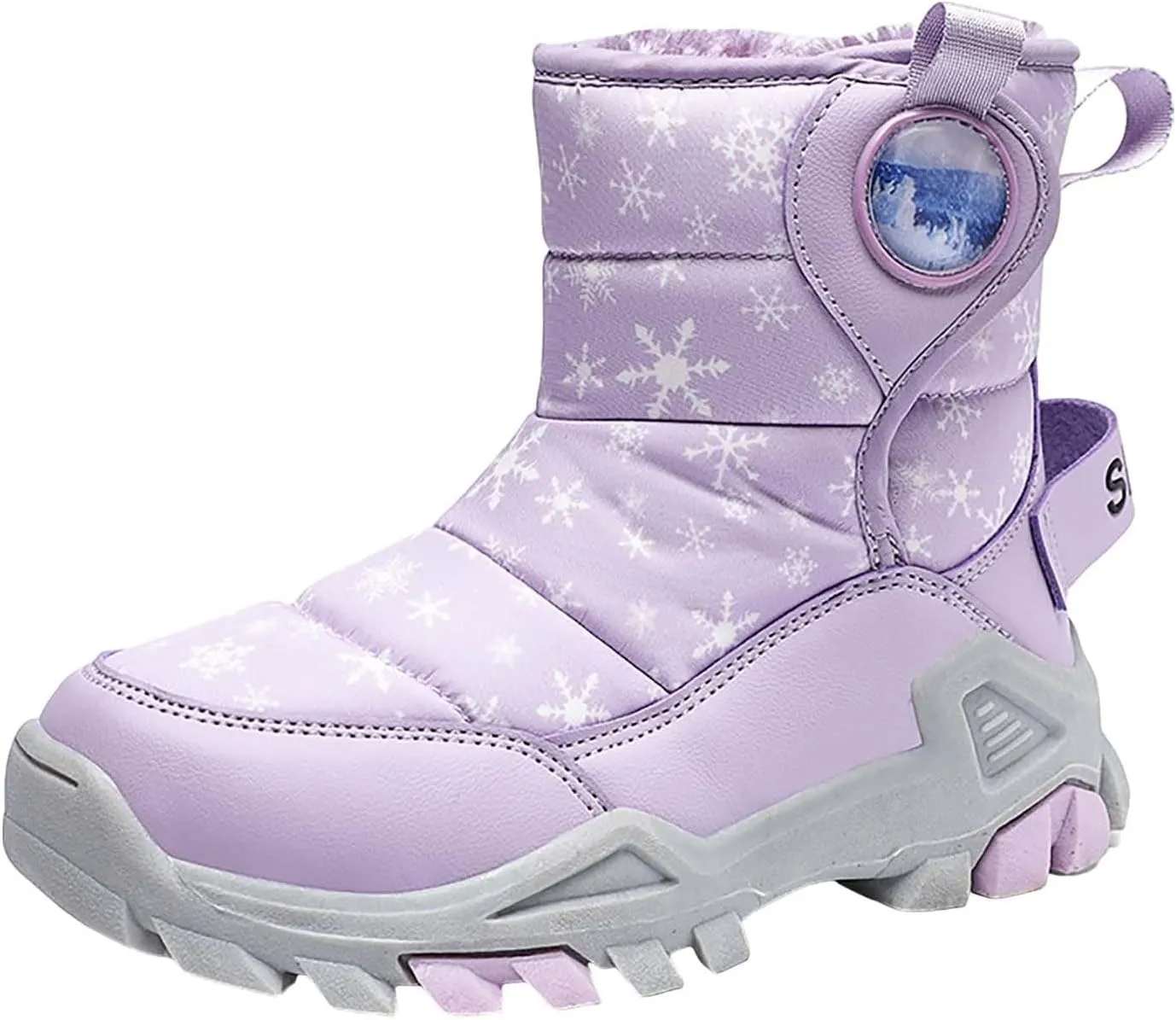 Girls Boys Snow Boots Outdoor Warm Comfortable Non Slip Mid Calf Padded Small Big Kids Winter Shoes Toddler Shoes Winter