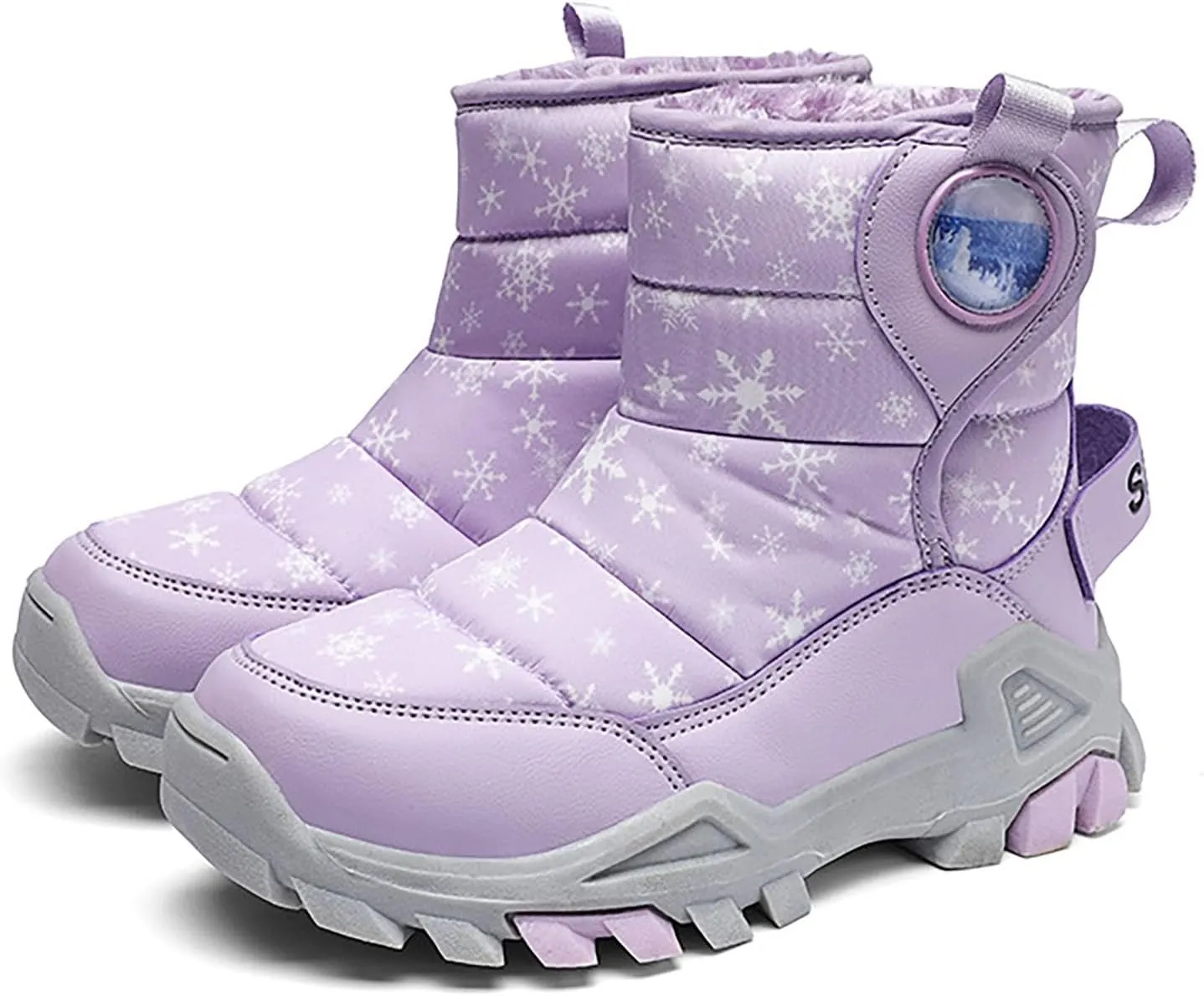 Girls Boys Snow Boots Outdoor Warm Comfortable Non Slip Mid Calf Padded Small Big Kids Winter Shoes Toddler Shoes Winter