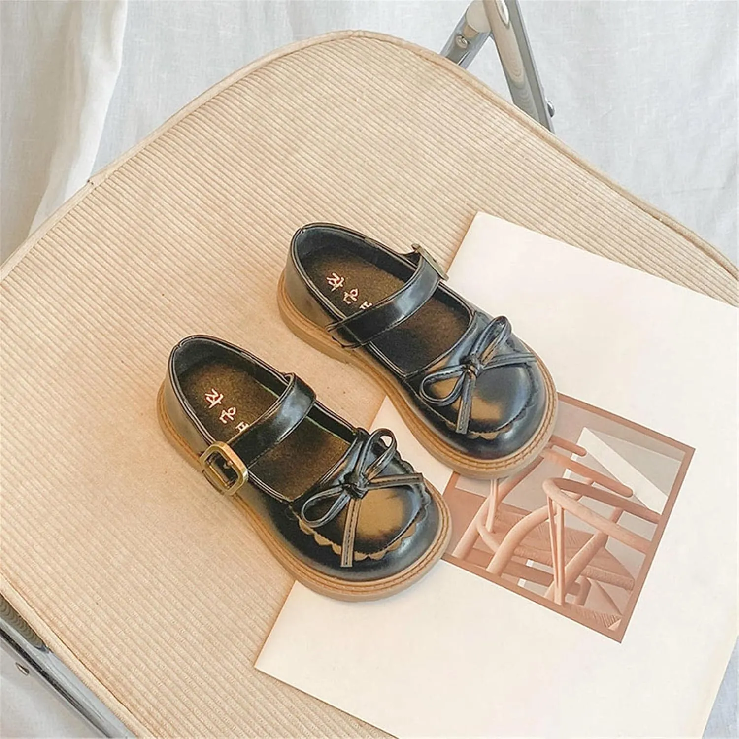 Girls Kids Mary Jane Shoes ow Heels Closed Toe Ankle Sandals Childrens Girl Breathable Non Slip Soft Dress Dance Shoes