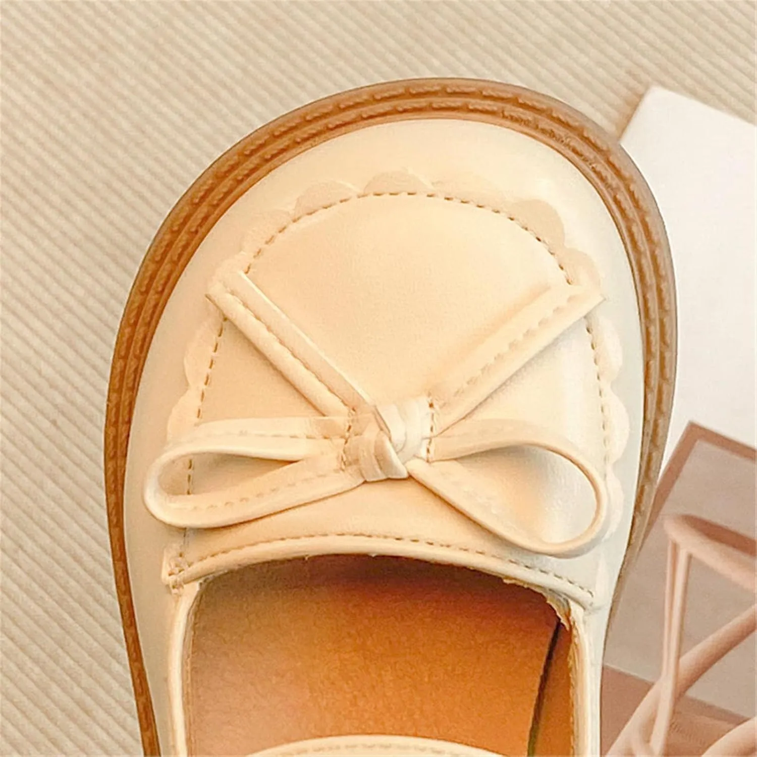 Girls Sandals Girls Leather Bow Design Soft Round Toe Princess Dress Flat Shoes(Toddler/Little Sheep Slippers for