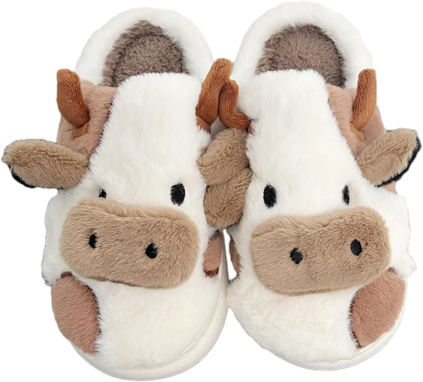 GULAKY Cow Slippers for Women Fuzzy Cute Kawaii Shoes Super Warm Soft Sole Non-slip Lightweight