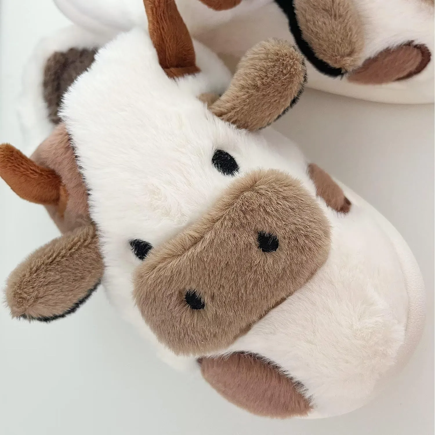 GULAKY Cow Slippers for Women Fuzzy Cute Kawaii Shoes Super Warm Soft Sole Non-slip Lightweight