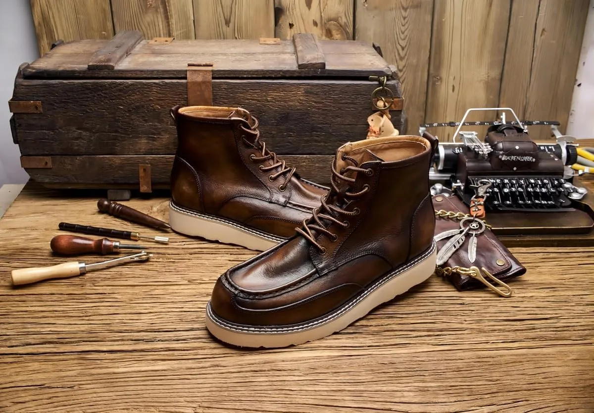 Handmade Men's Premium Warm Waterproof Casual Boots,Warm Brown Men's Hiking Boots,Men's Comfort Casual Boots,Men's Warm Waterproof Casual Boots,Men's Lace Up Boots,Men's Desert Boots,Motorcycle Boots.
