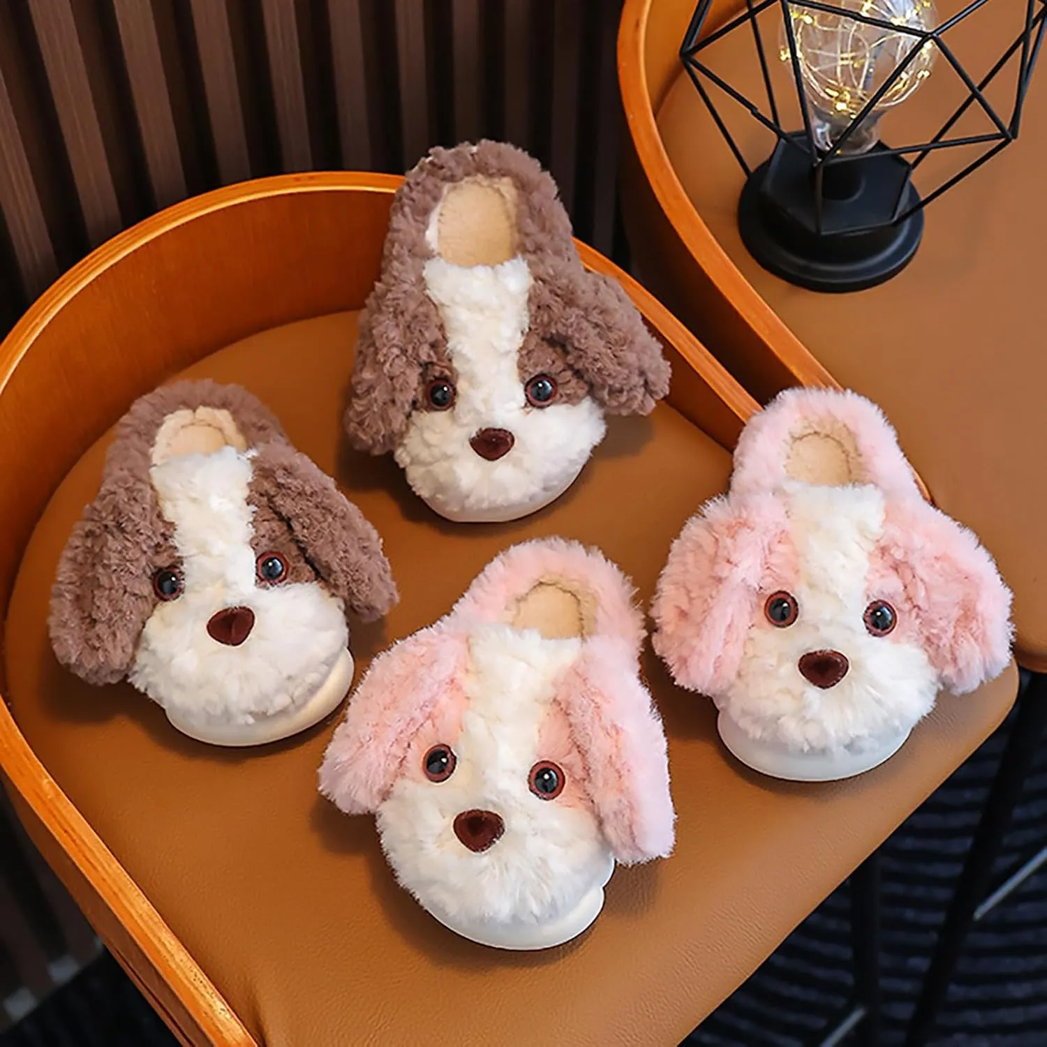 Infant Shoes Toddler Kids Slippers Cute Animal Cartoon Shoes Girls Boys Warm Fuzzy Winter Household Slippers Dog Shoes