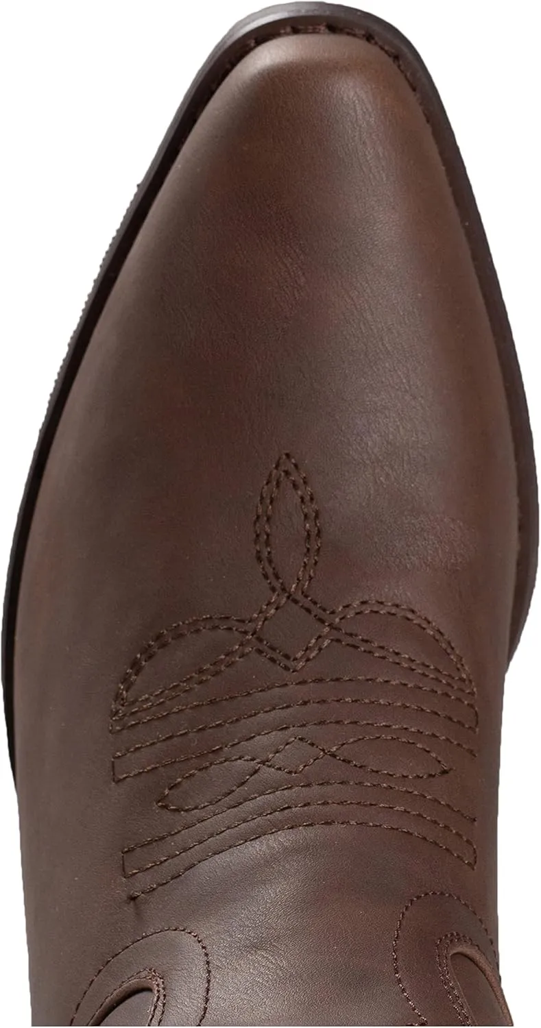 IUV Cowboy Boots For Women Pointy Toe Women's Western Boots Cowgirl Boots Mid Calf Boots