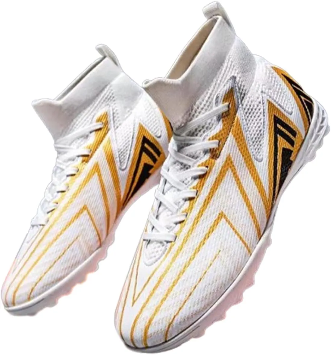 Kervaky Men's Football Shoes - Blue - Modern Style - Lace-Up - Round Toe - Flat Heel - Mesh Outer - EVA Insole - Moderate Cushioning - Spikes - Soccer - Sports - All Seasons