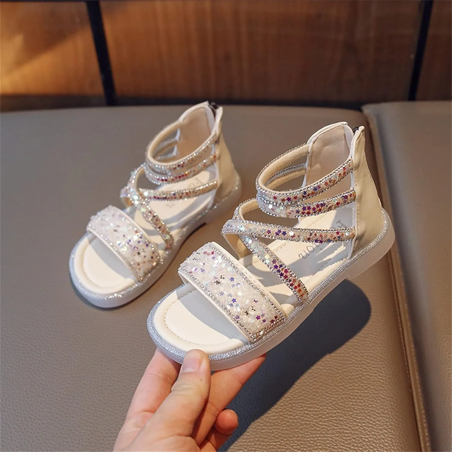 Kids Baby Girls Sandals Roman Princess Shoes Summer Dress Shoes Little Child/Big Kids Sandals For Girls Size 4