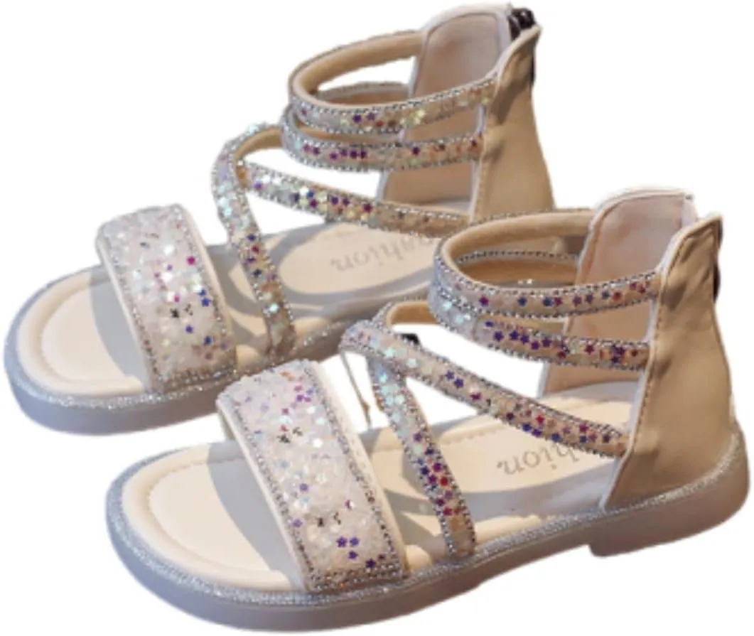 Kids Baby Girls Sandals Roman Princess Shoes Summer Dress Shoes Little Child/Big Kids Sandals For Girls Size 4
