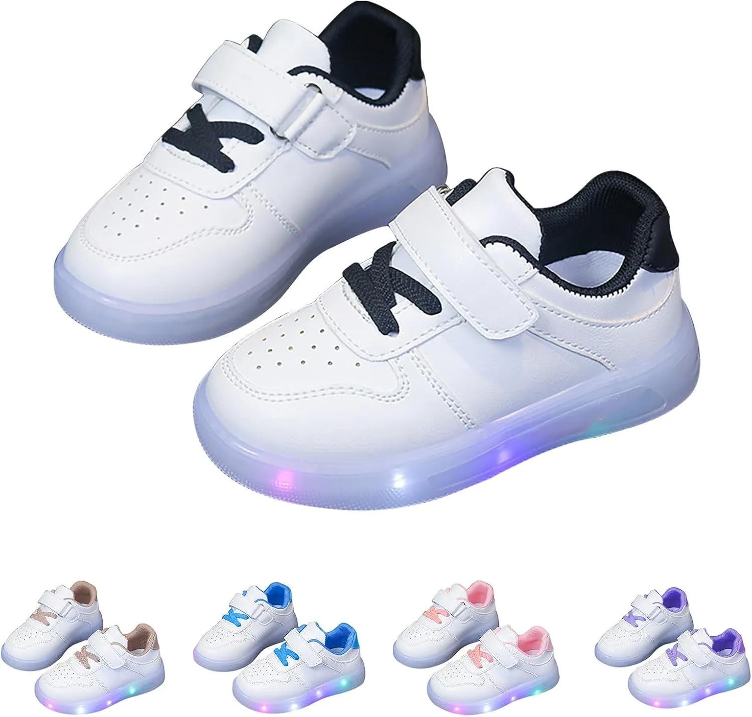 Kids Light Up Sneakers LED Flashing Tennis Shoes for Boys Girls Lightweight Breathable Walking Shoes for Toddler