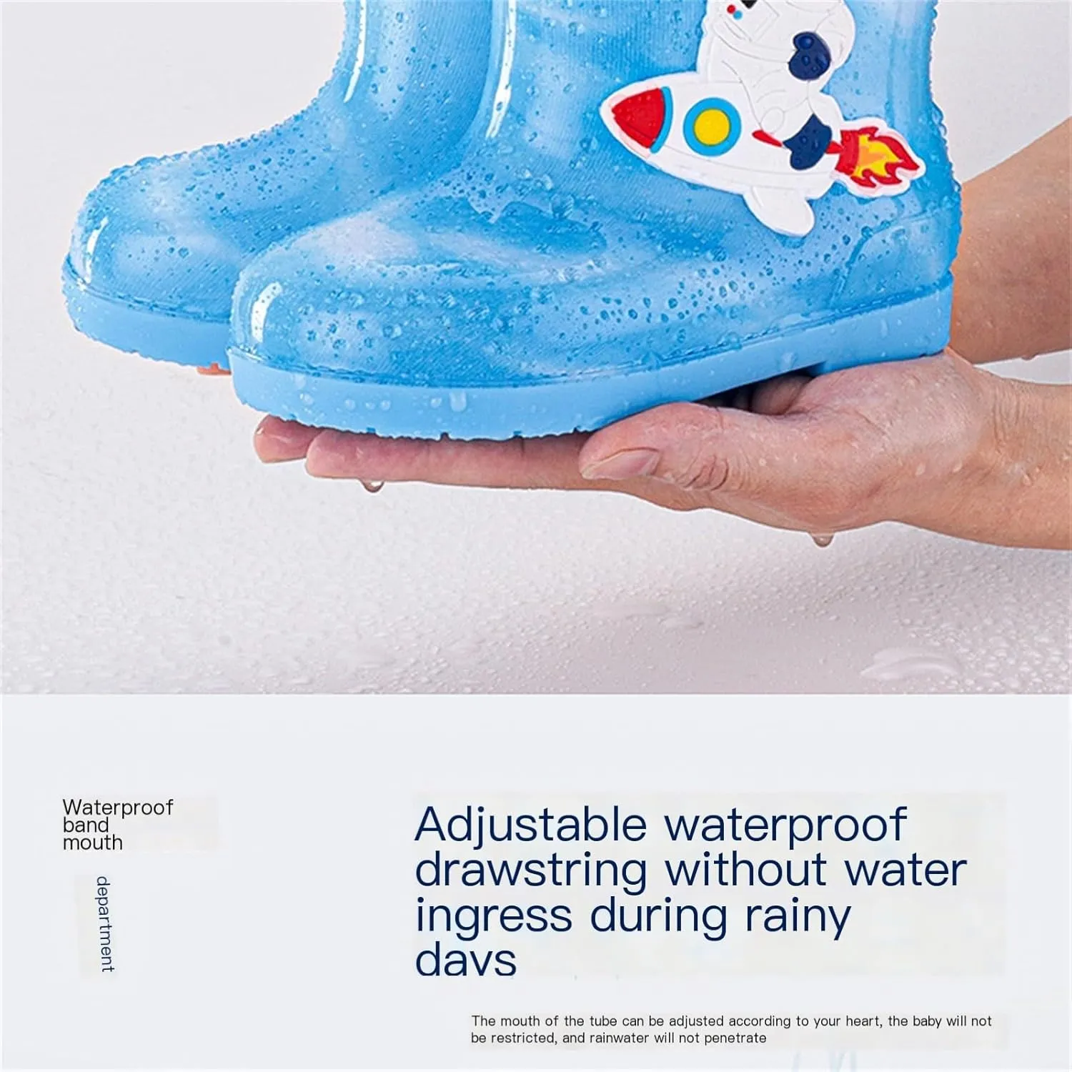 Kids Rain Boots for Boys Girls Toddler ??artoon Soft Rubber Water Proof Non Slip Rain Shoes for Bog Herringbone Boots