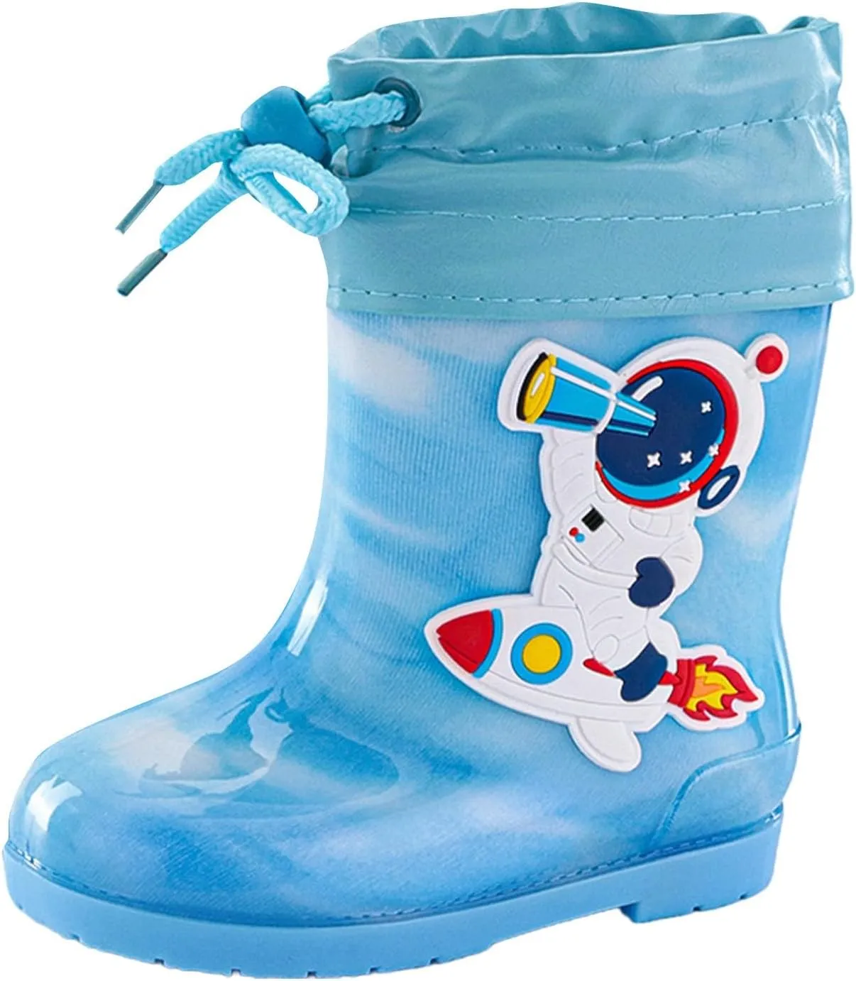 Kids Rain Boots for Boys Girls Toddler ??artoon Soft Rubber Water Proof Non Slip Rain Shoes for Bog Herringbone Boots