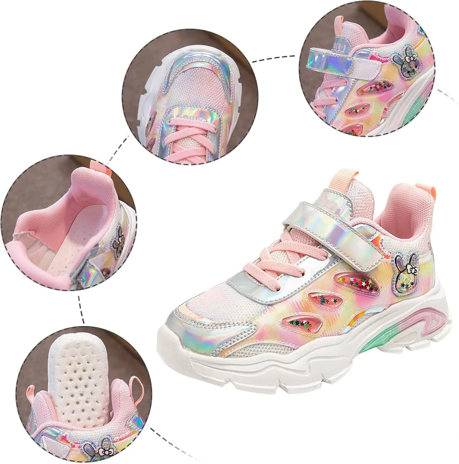 Kids Shoes Boys Girls Running Tennis Shoes Rabbit Lightweight Fashion Sneakers for Sports Athletic Gym Walking